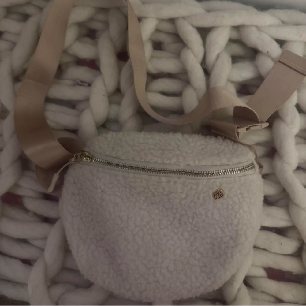 Cozy Cream Sherpa Crossbody Bag